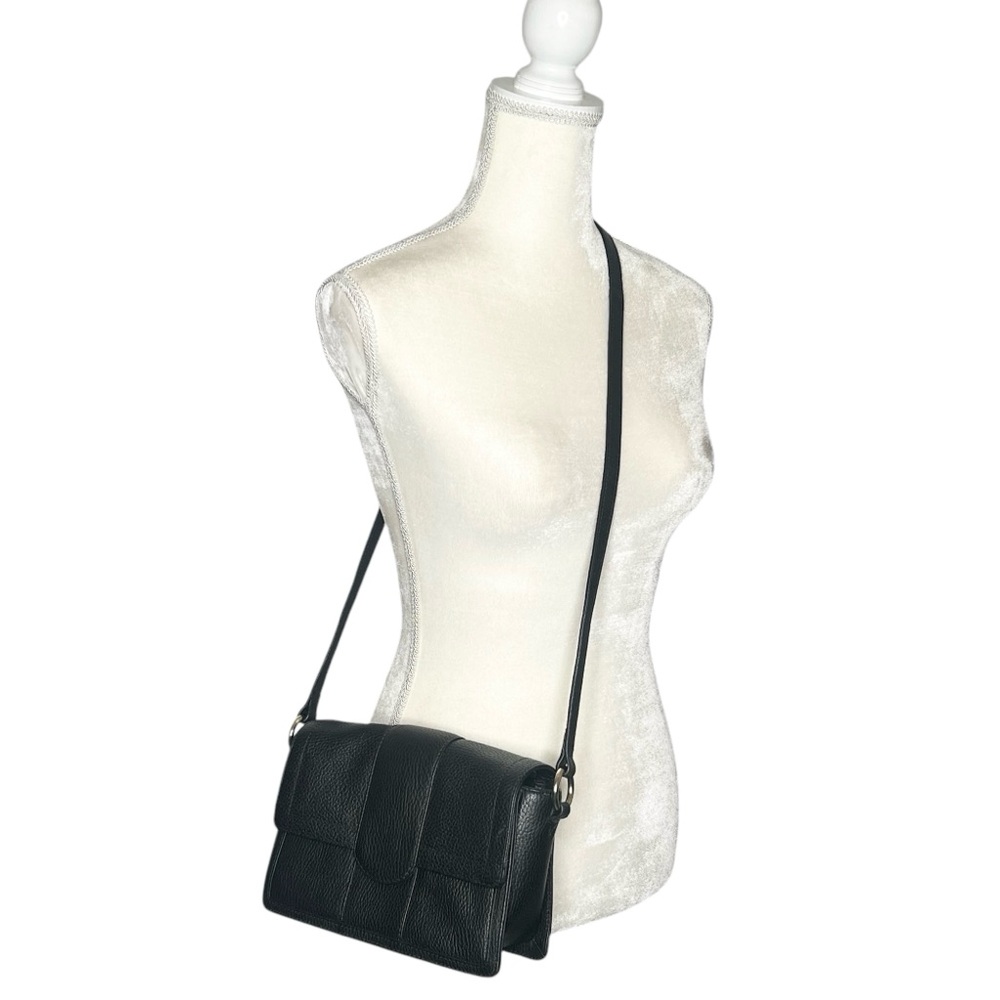 Corder London Emmeline black pebbled leather crossbody bag purse